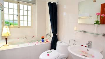 Free toiletries, hair dryer, slippers, towels
