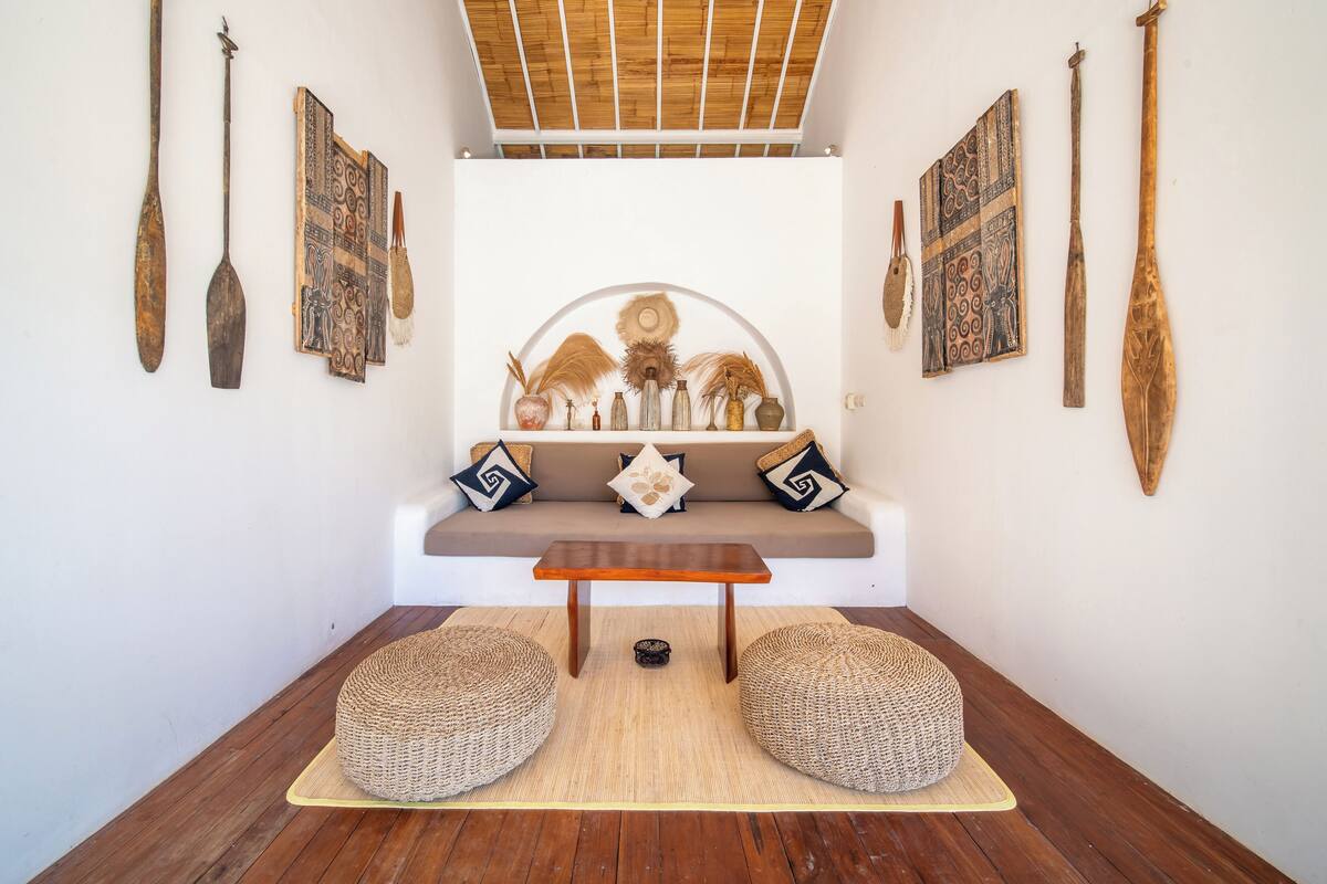 villa, 2 bedrooms, private pool (dayan gunung) | living area | 42-inch led tv with satellite channels, tv