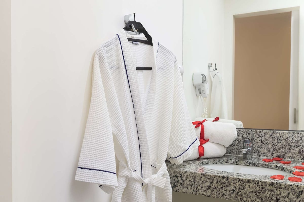 Shower, eco-friendly toiletries, hair dryer, towels