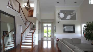 Luxury Villa, 5 Bedrooms, Ocean View | Living area | IPod dock