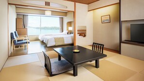 Japanese Western Style Room | In-room safe, WiFi (free), bed sheets - Amanohashidate Hotel (Miyazu)
