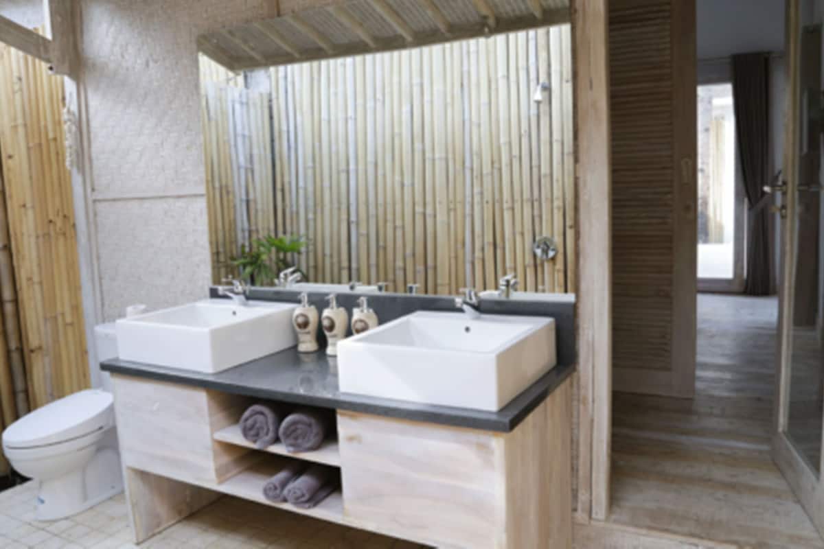 shower, rainfall showerhead, free toiletries, hair dryer