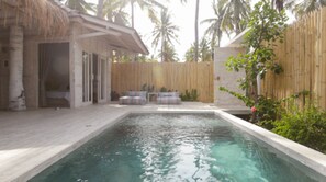 Biệt thự, 1 phòng ngủ, hồ bơi riêng | Minibar, két bảo mật tại phòng, bàn, phòng cách âm 