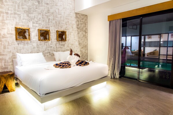 Villa, 3 Bedrooms, Private Pool | Premium bedding, minibar, in-room safe, desk