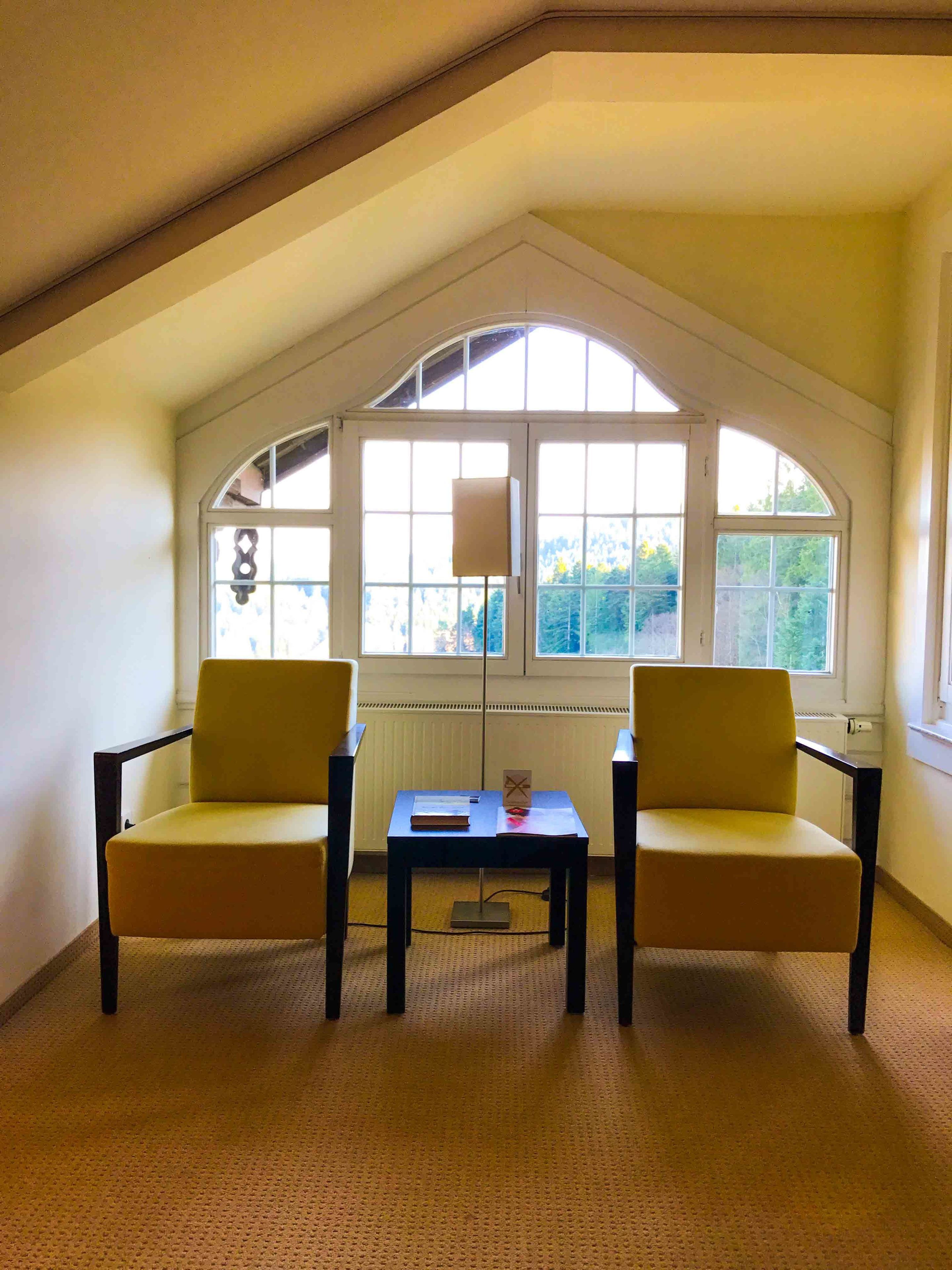 basic double room, mountain view, garden area | premium bedding, in-room safe, desk, laptop workspace