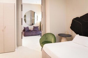 Phòng Suite, 1 phòng ngủ | Bộ trải giường bằng vải cotton Ai Cập, bộ đồ giường cao cấp 