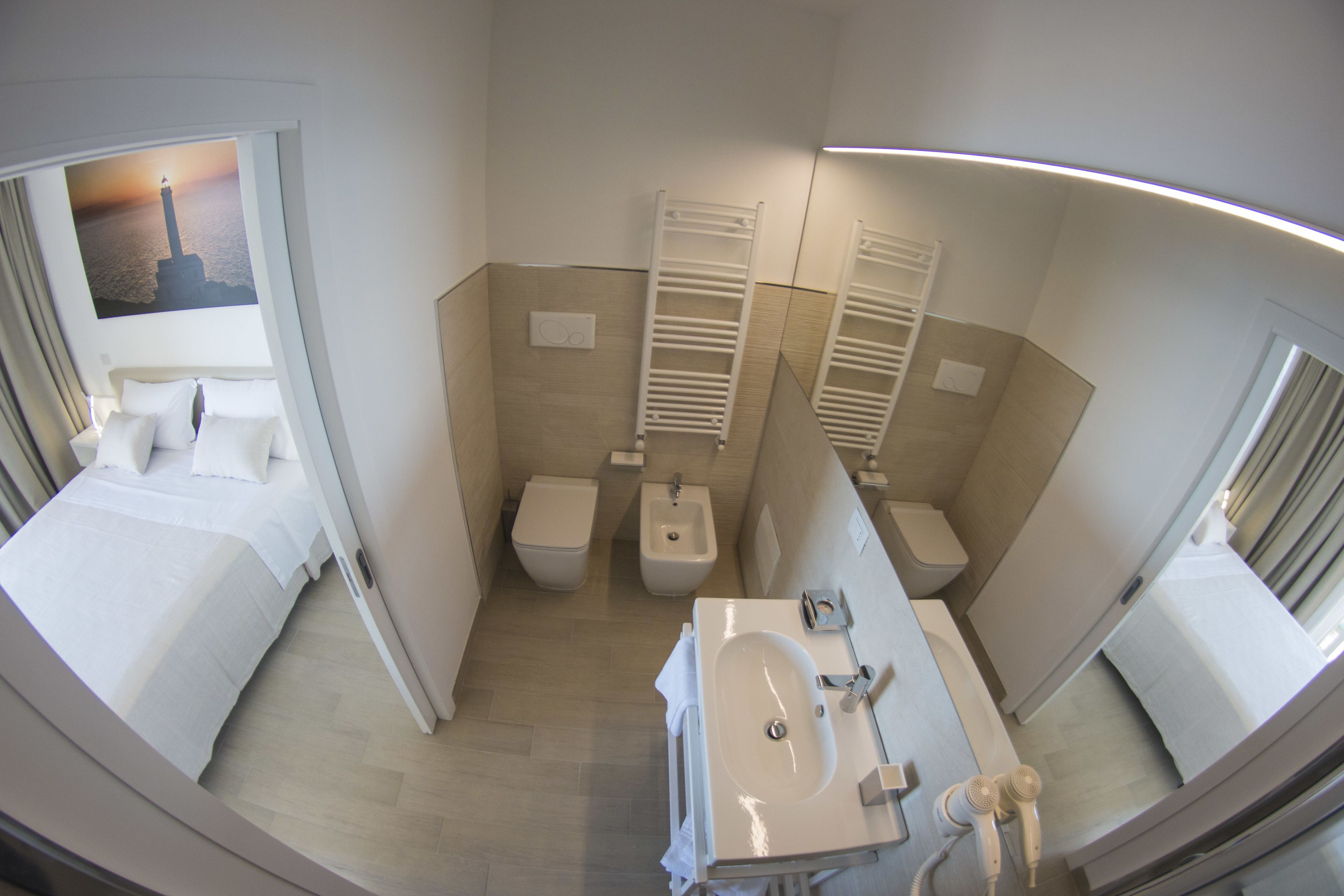 shower, free toiletries, hair dryer, bidet