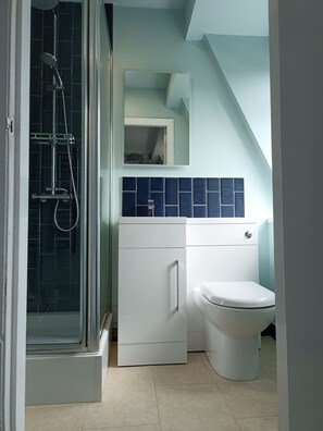 ダブルルーム (Room 9) | バスルーム | シャワー、バスアメニティ (無料)、ヘアドライヤー、バスローブ