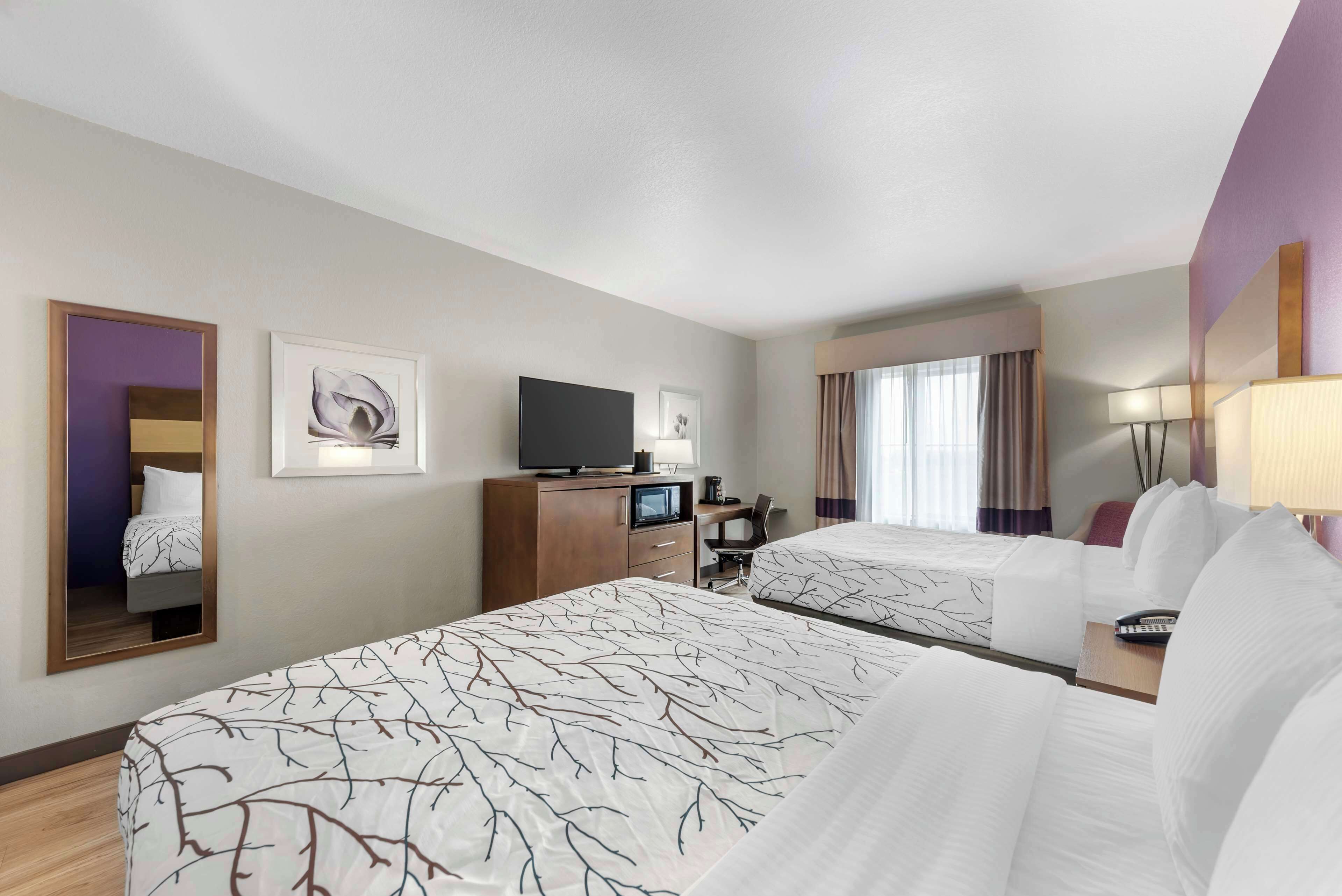 standard room, 2 queen beds, non smoking, refrigerator & microwave (shower only) | desk, soundproofing, iron/ironing board, free wifi