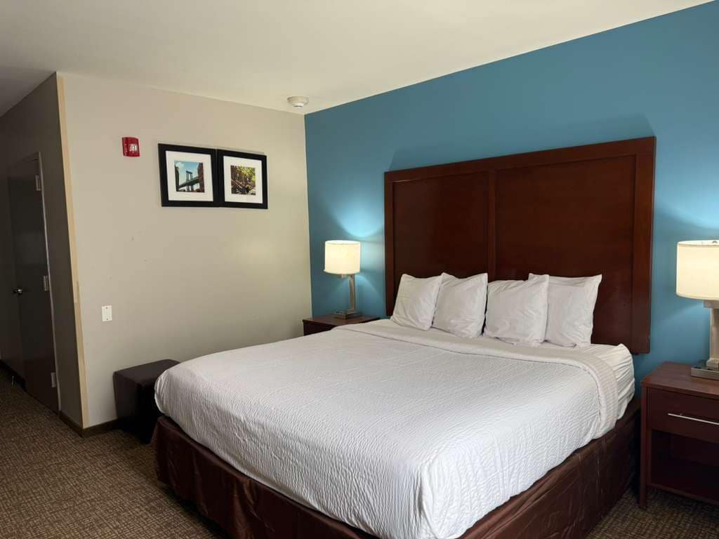 Chambre, 1 très grand lit, accessible aux personnes à mobilité réduite, non-fumeurs (Bathtub) | 1 chambre, coffres-forts dans les chambres, bureau