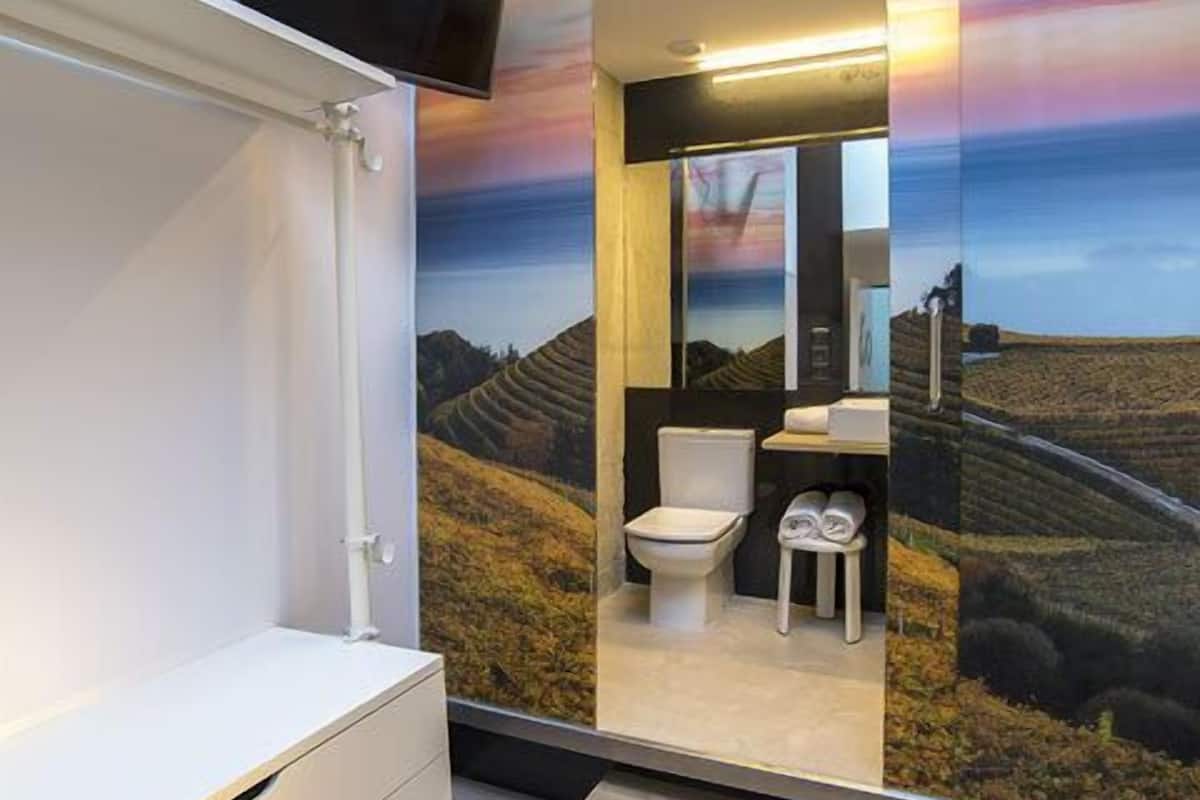 double room | bathroom | shower, hair dryer, towels