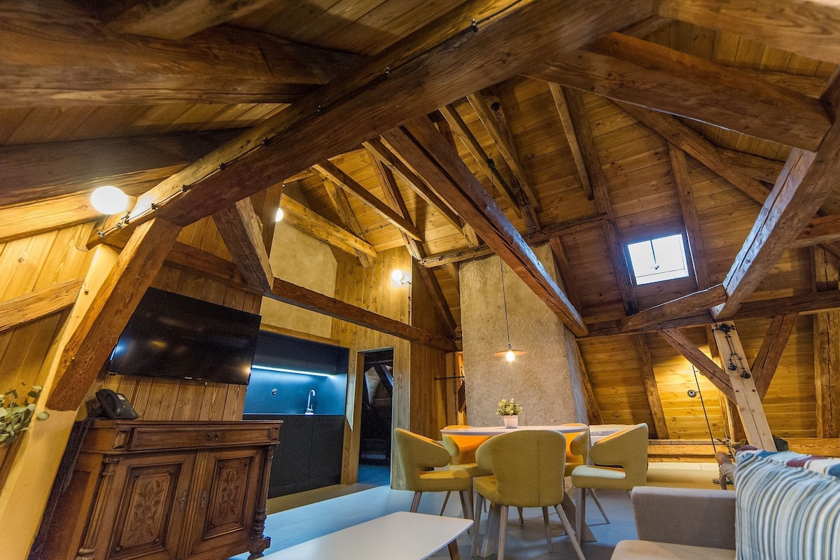 Departamento Confort (2 Adults, Attic) | Área de sala de estar | Televisión de pantalla plana