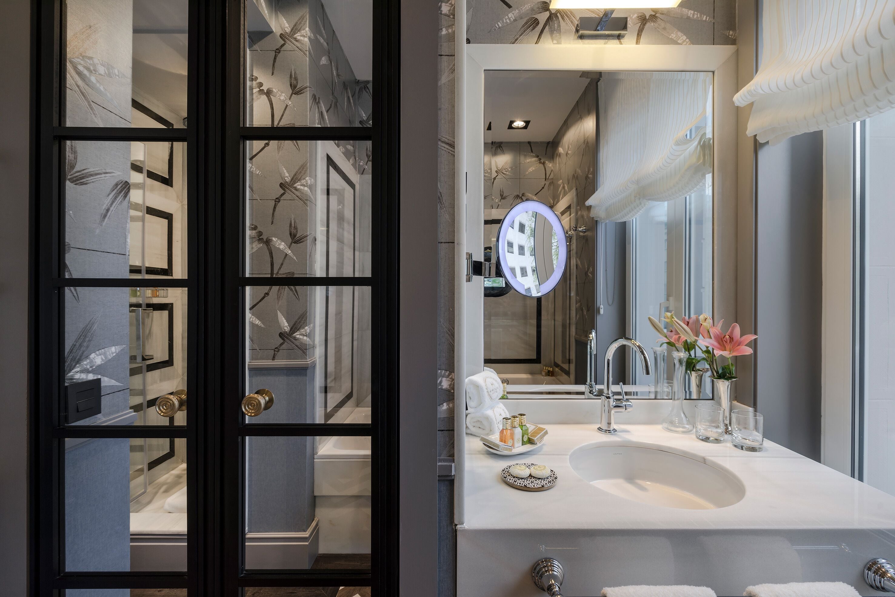 deluxe double room | bathroom | designer toiletries, hair dryer, bathrobes, slippers