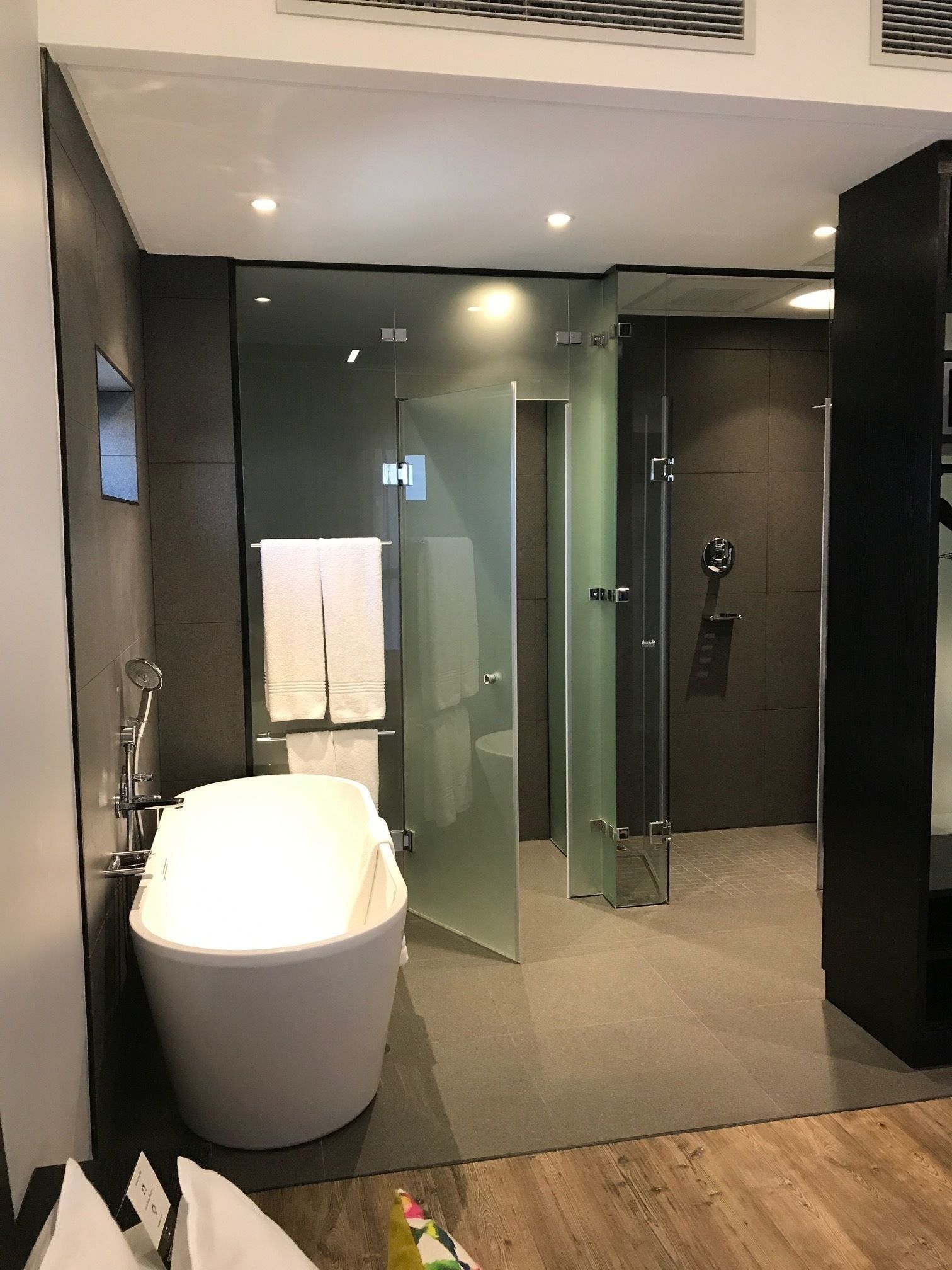 premium room, 1 king bed, city view | bathroom | free toiletries, hair dryer, bathrobes, slippers