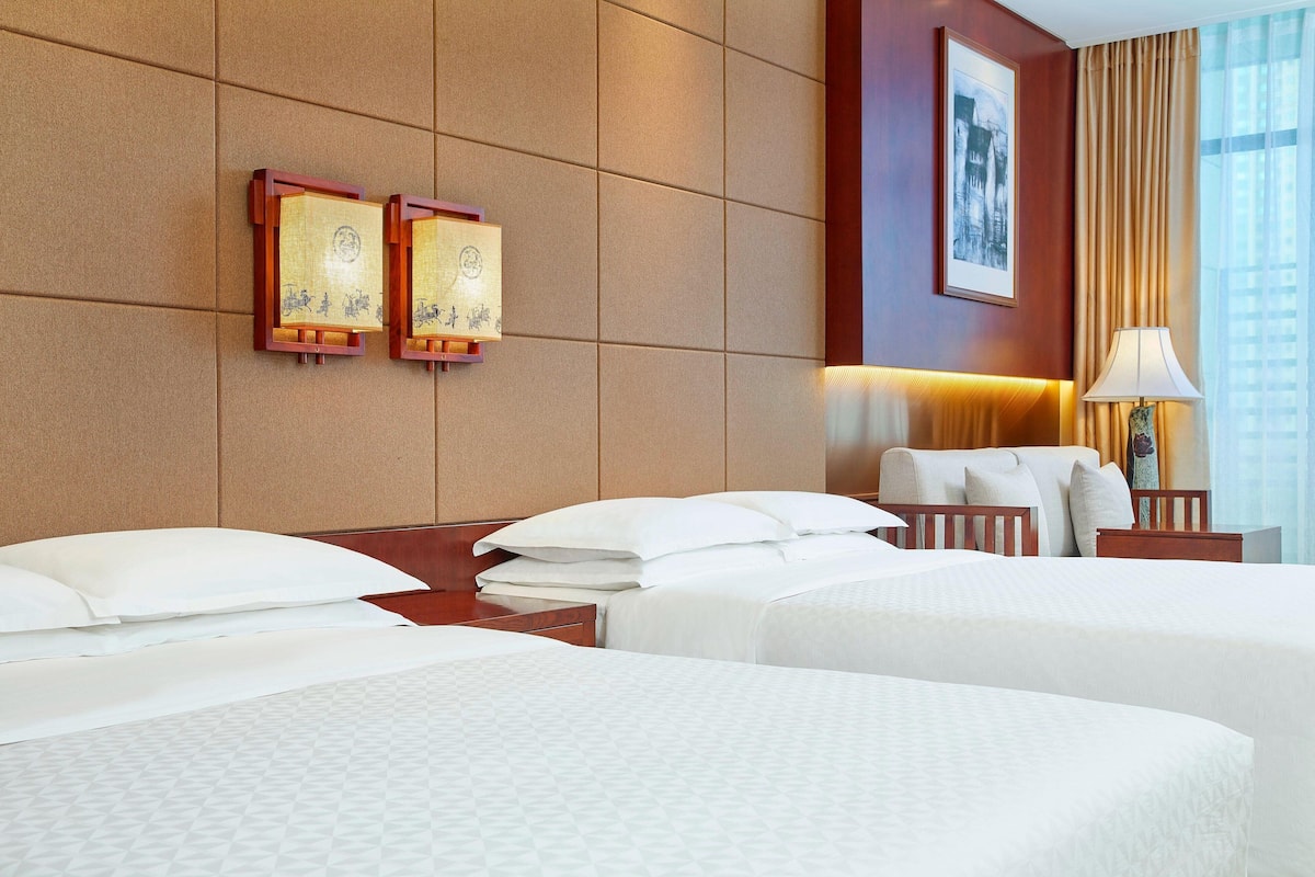 Deluxe Room, 2 Double Beds, Balcony | Premium bedding, down duvets, minibar, in-room safe