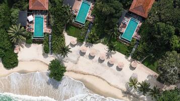 Villa, 1 Bedroom, Beachfront | 1 bedroom, premium bedding, down comforters, free minibar items