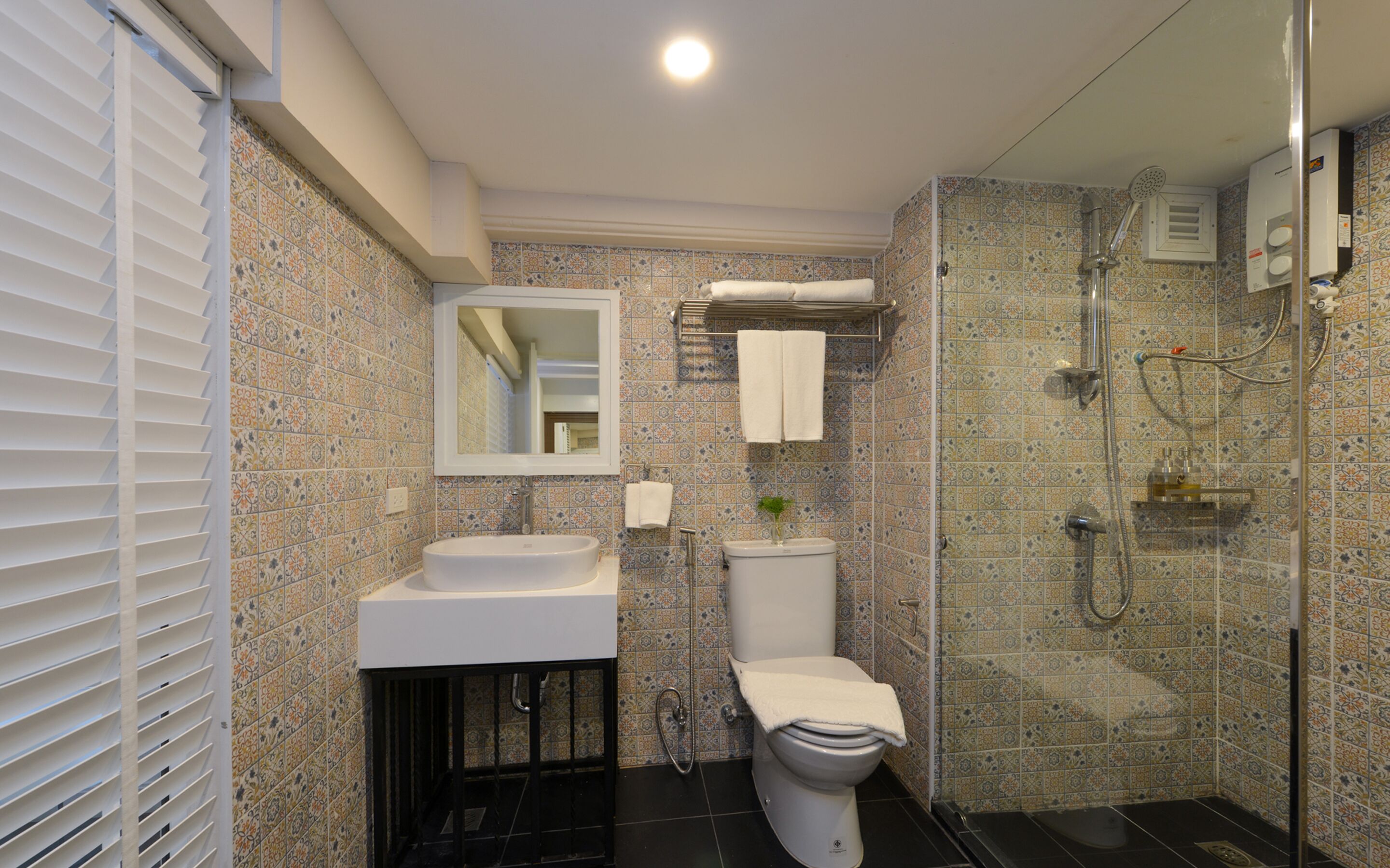 free toiletries, hair dryer, towels, soap