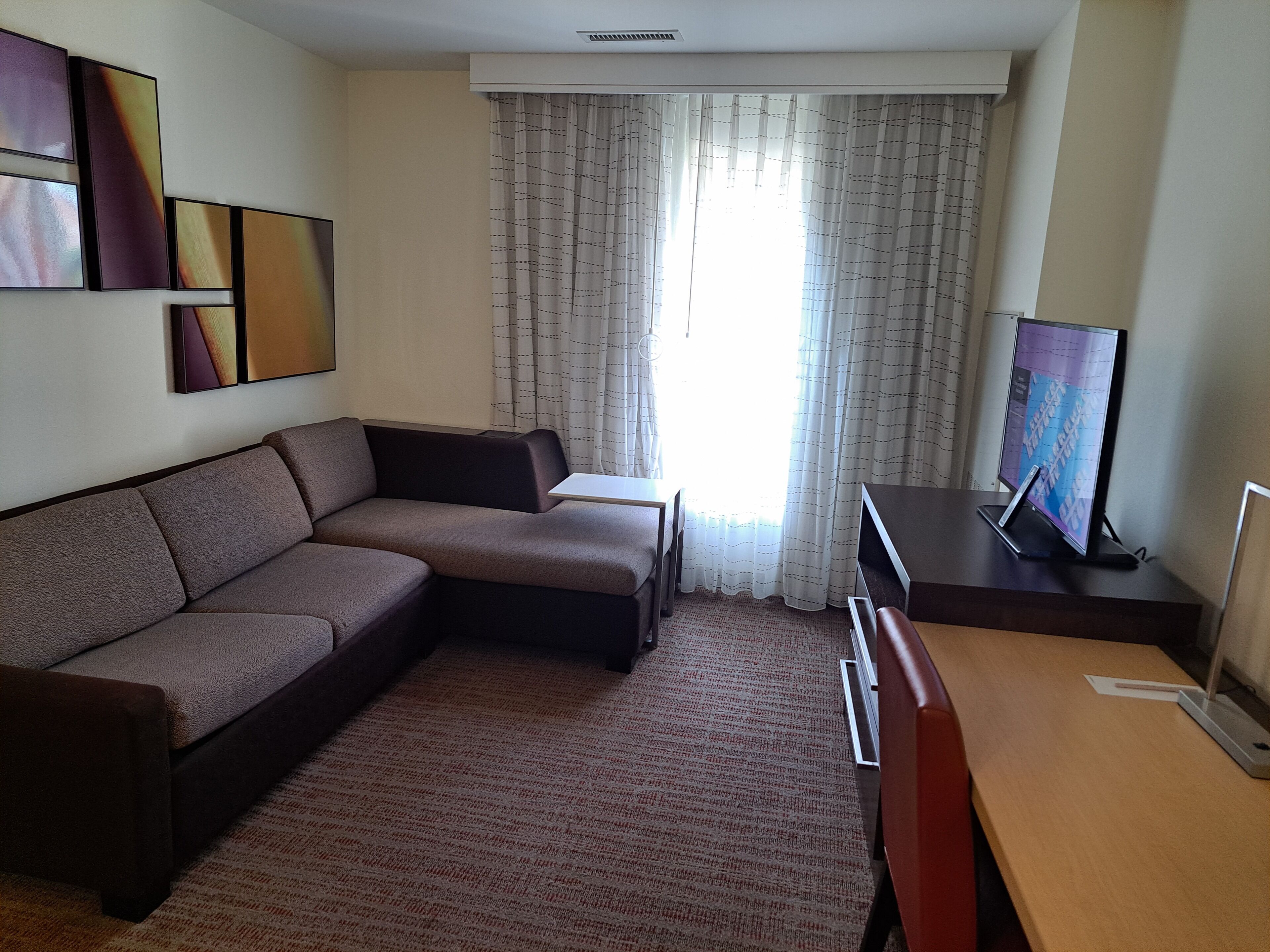 suite, 2 bedrooms (mobility/hearing access, roll-in shwr) | living area | 40-inch smart tv with cable channels, tv, netflix