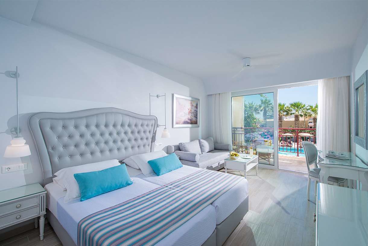 twin room, pool view | 1 bedroom, blackout curtains, soundproofing, iron/ironing board