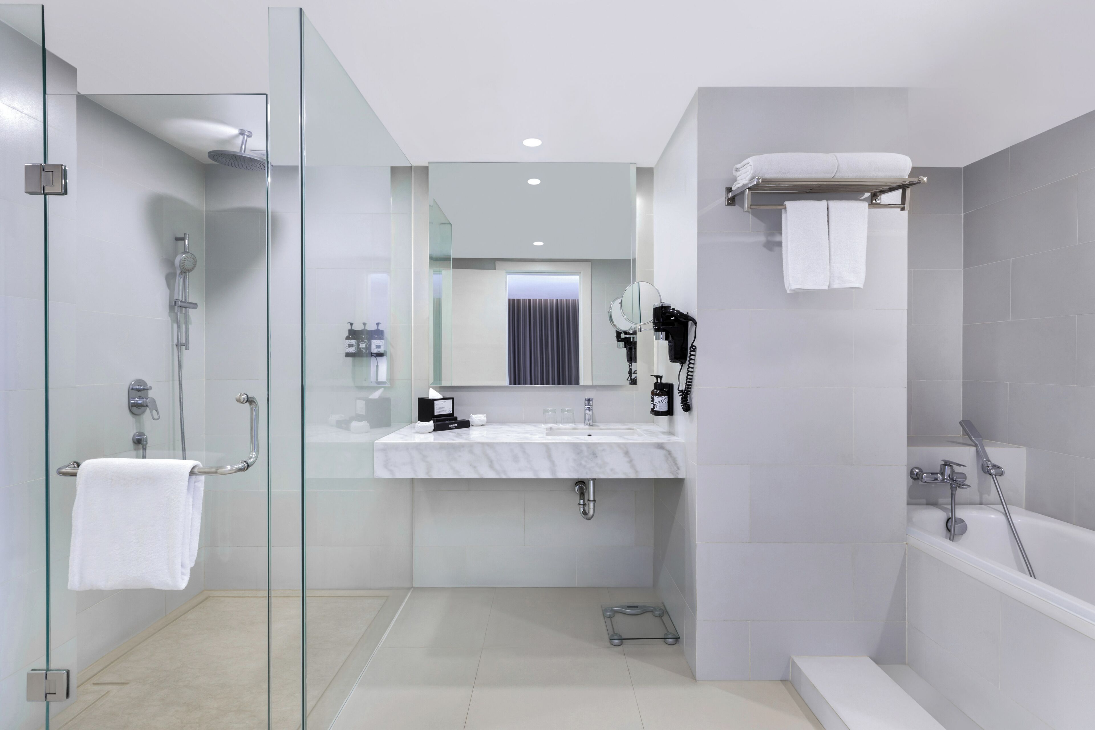 the townhouse | bathroom | shower, eco-friendly toiletries, hair dryer, towels