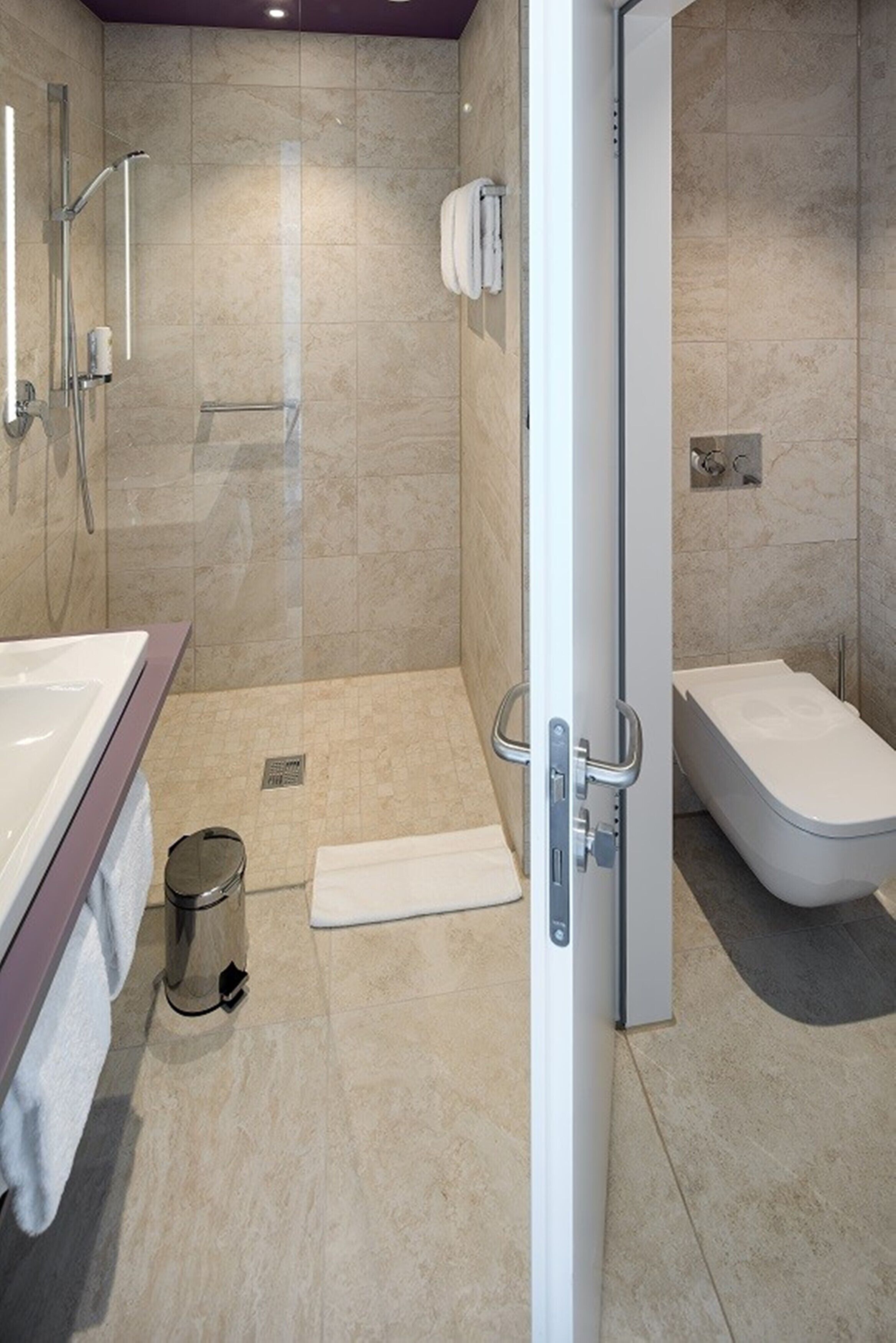 free toiletries, hair dryer, towels