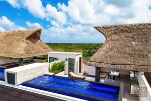Penthouse, 1 chambre, piscine privée | Terrasse/Patio