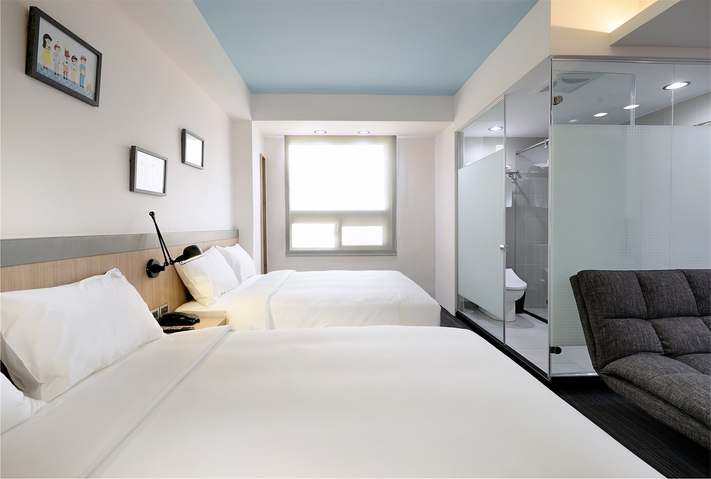 family quadruple room, 2 double beds | desk, blackout curtains, rollaway beds, free wifi