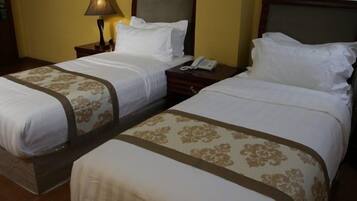 Individually furnished, desk, laptop workspace, blackout drapes