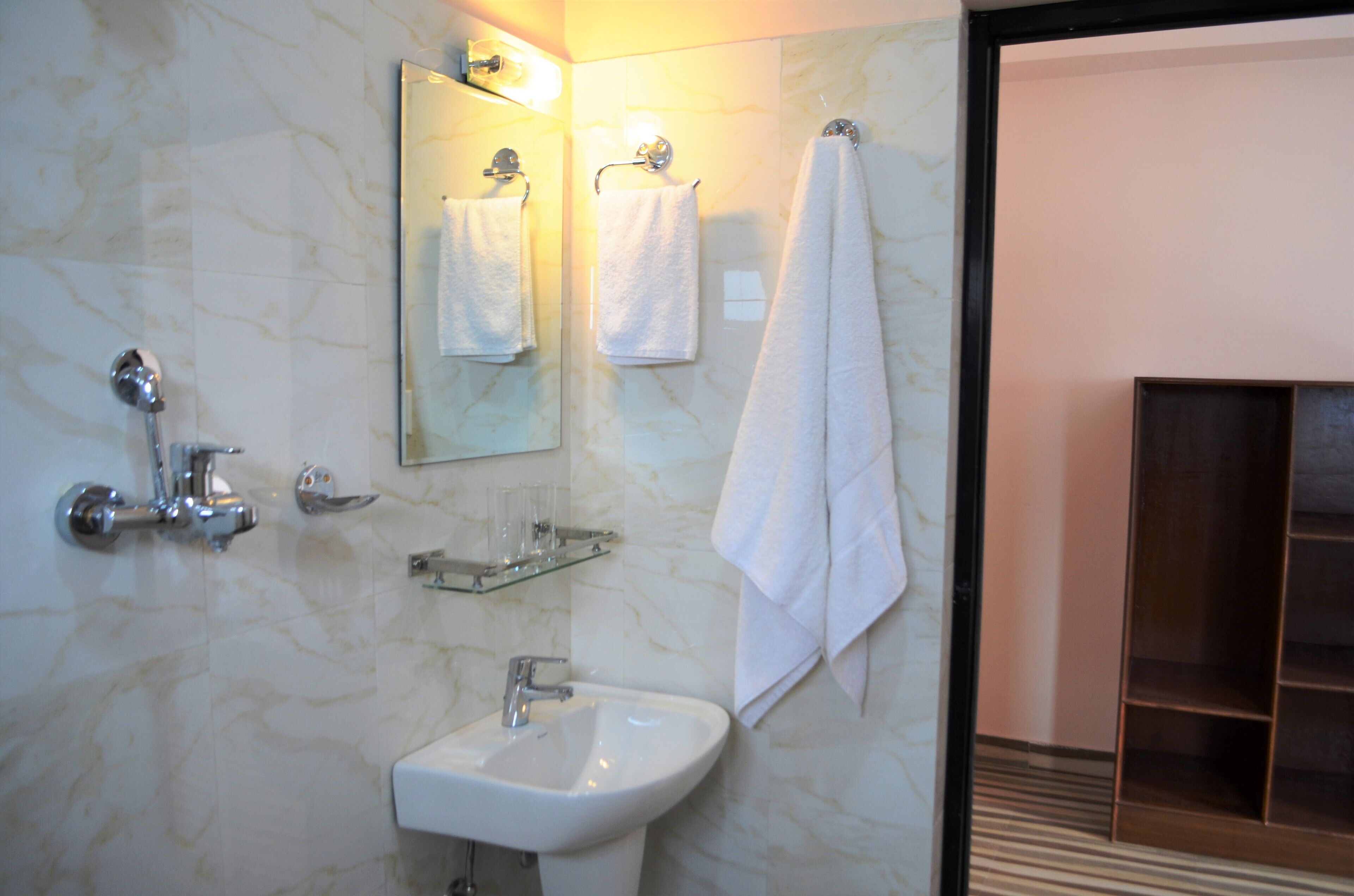 shower, free toiletries, slippers, bidet