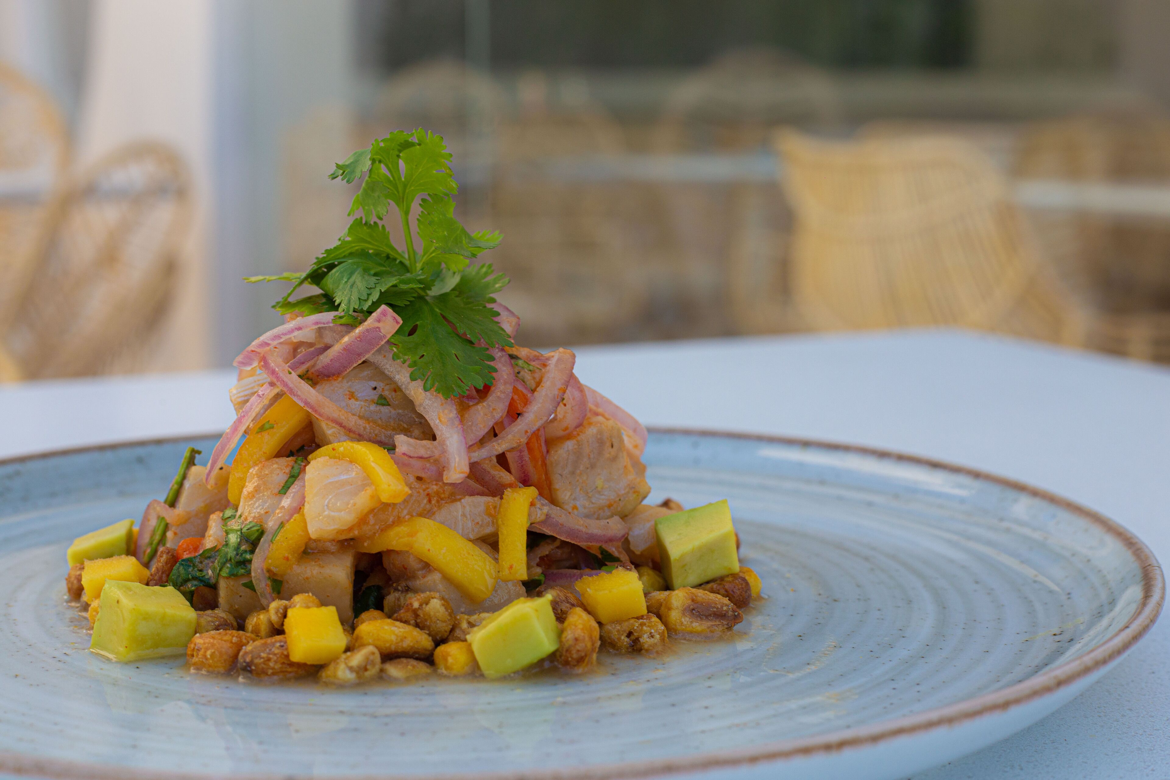 A plate of food with various ingredients.
