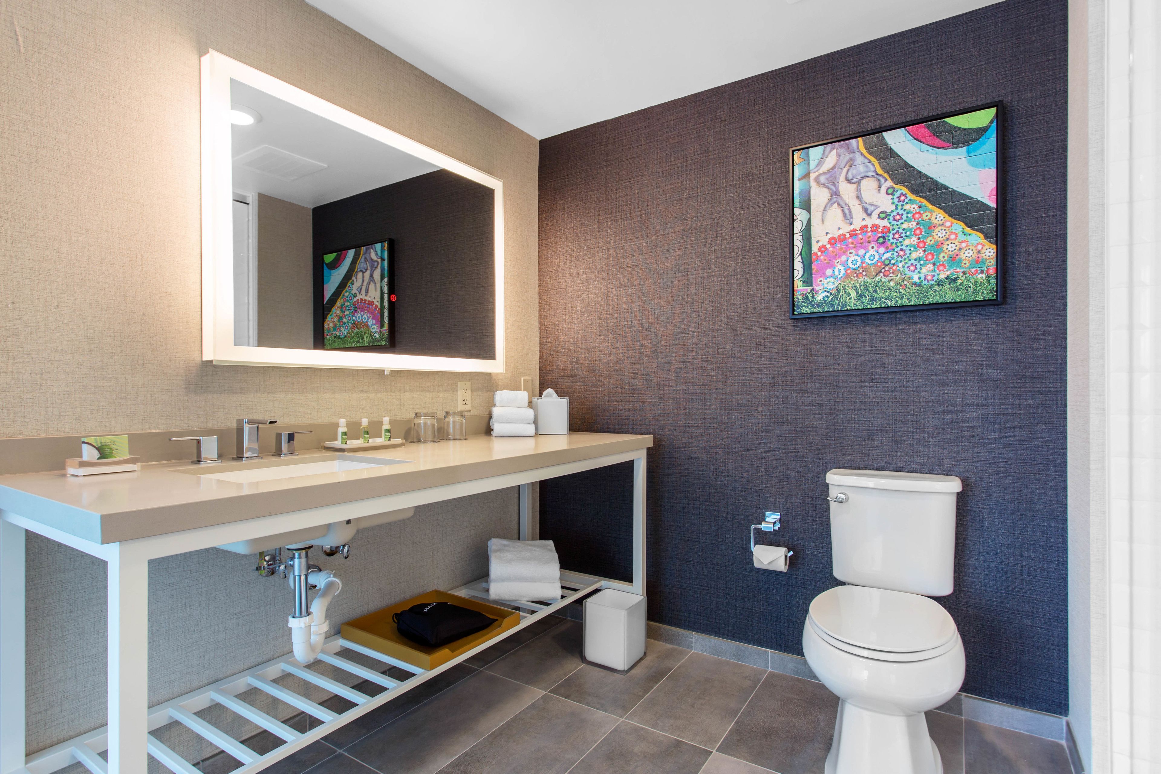 free toiletries, hair dryer, towels