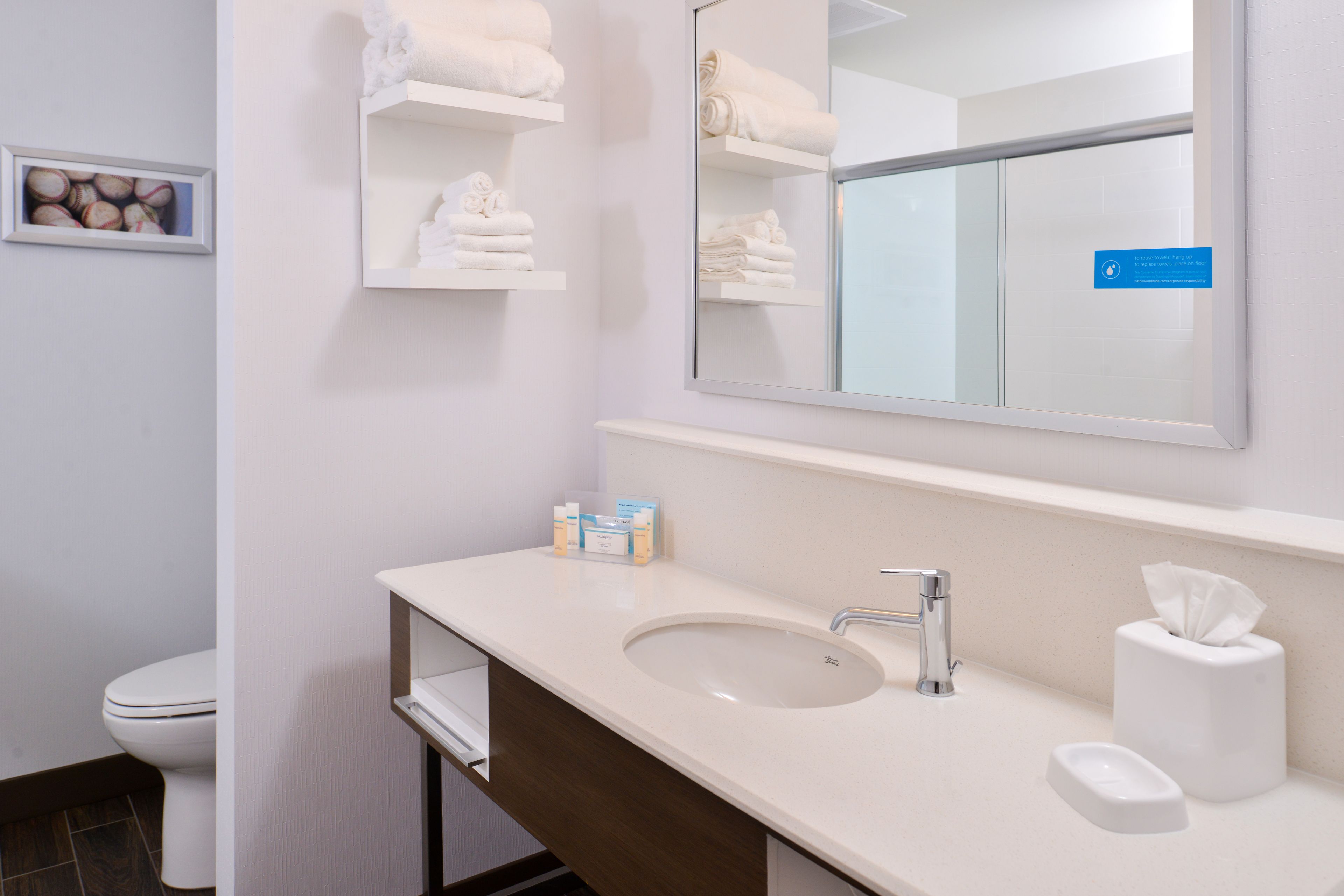 free toiletries, hair dryer, towels