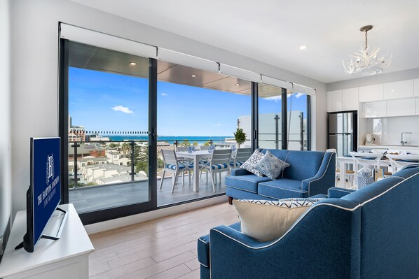 2 Bedroom Premier | Living room | 42-inch flat-screen TV with digital channels, TV, DVD player - The Hamptons Apartments - Port Melbourne (Port Melbourne)