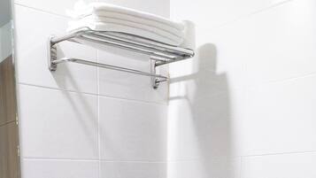 Shower, slippers, towels