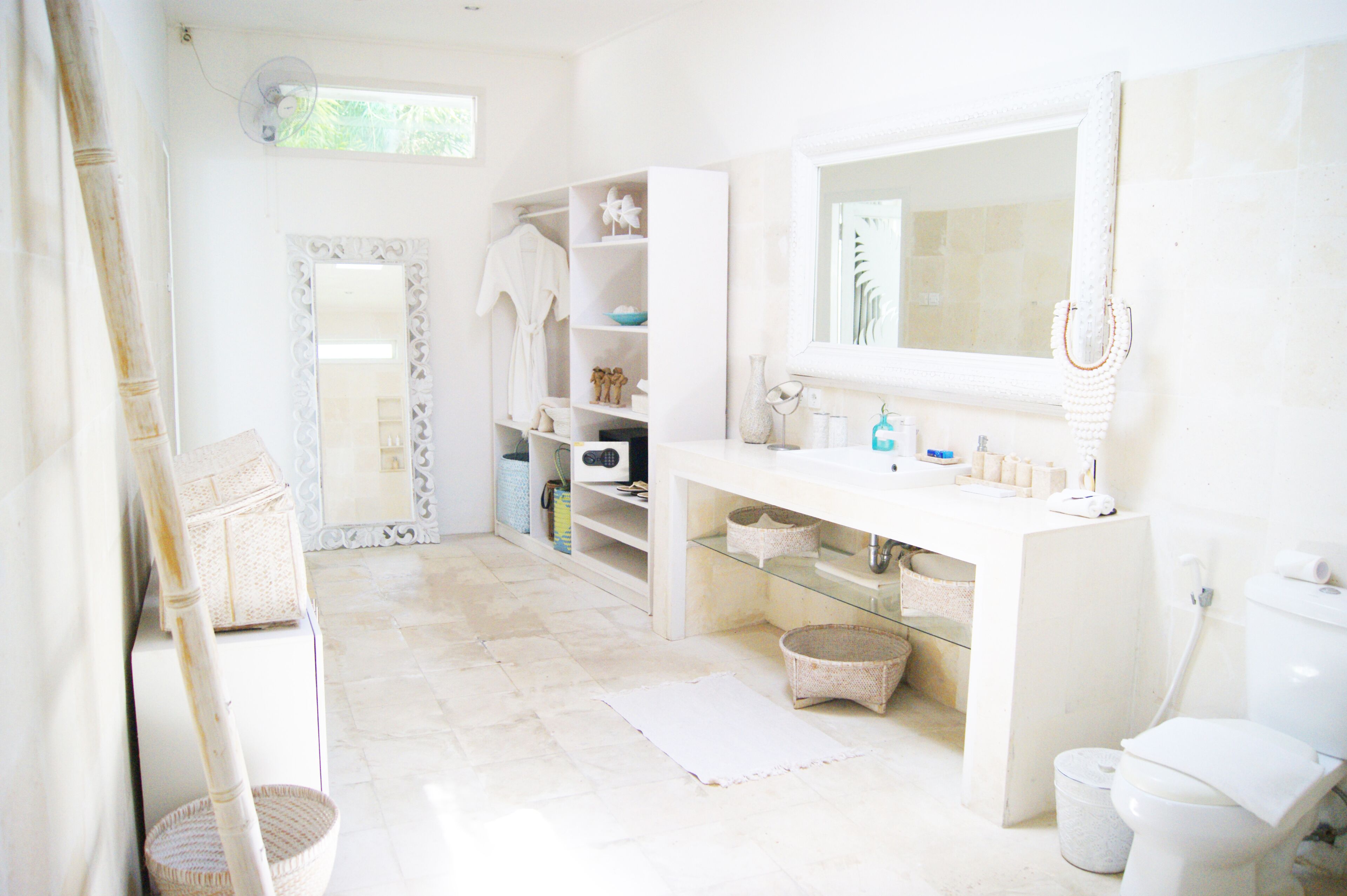 shower, free toiletries, hair dryer, bathrobes