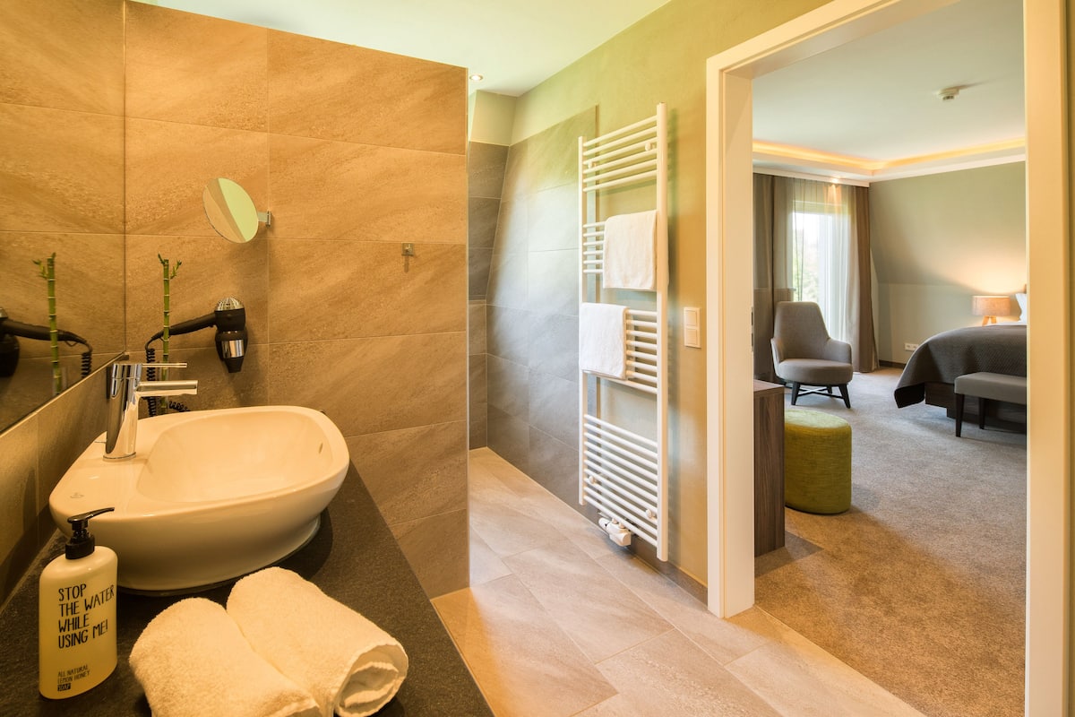 shower, free toiletries, hair dryer, dressing gowns