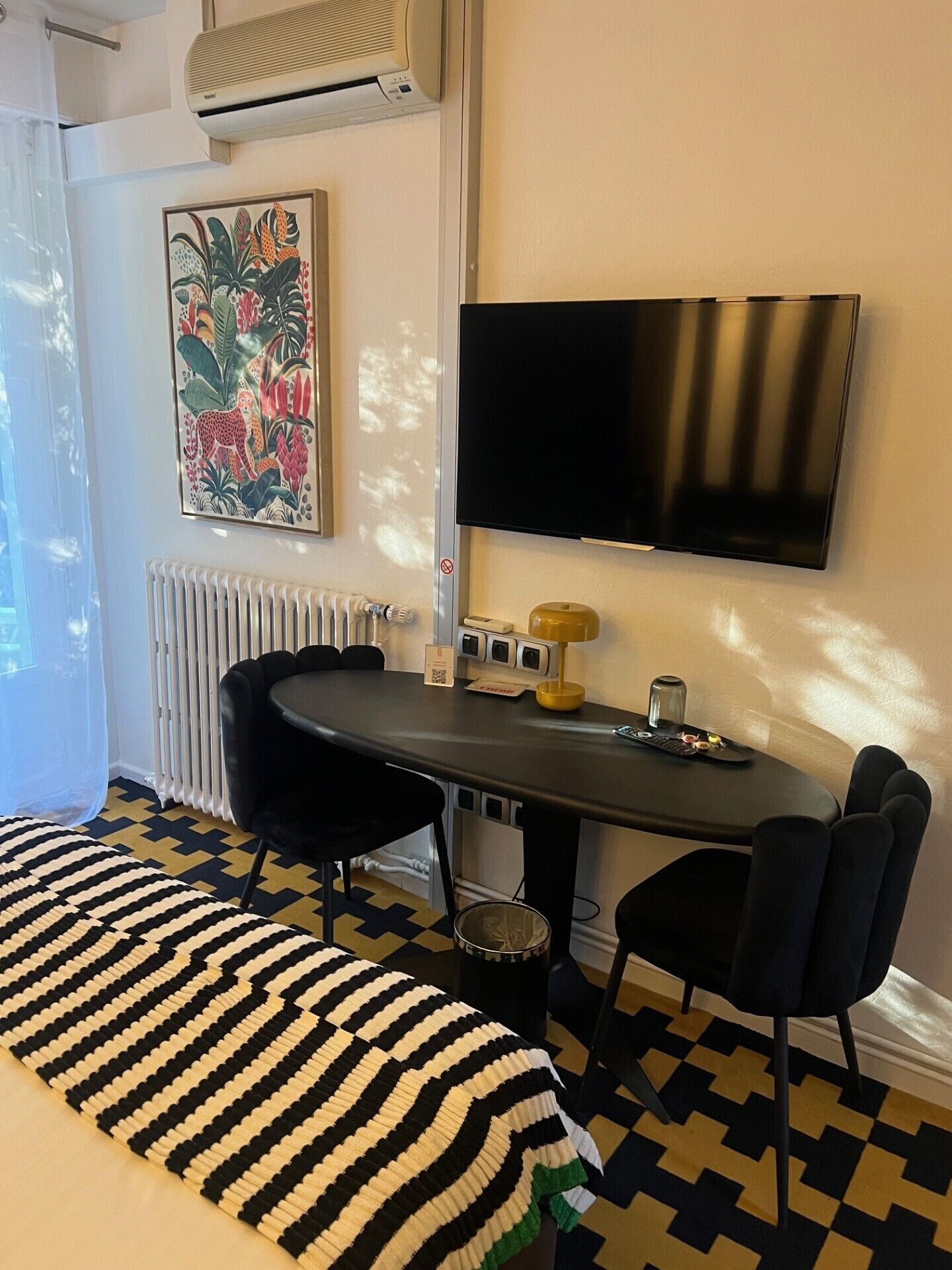 individually decorated, individually furnished, desk, blackout curtains