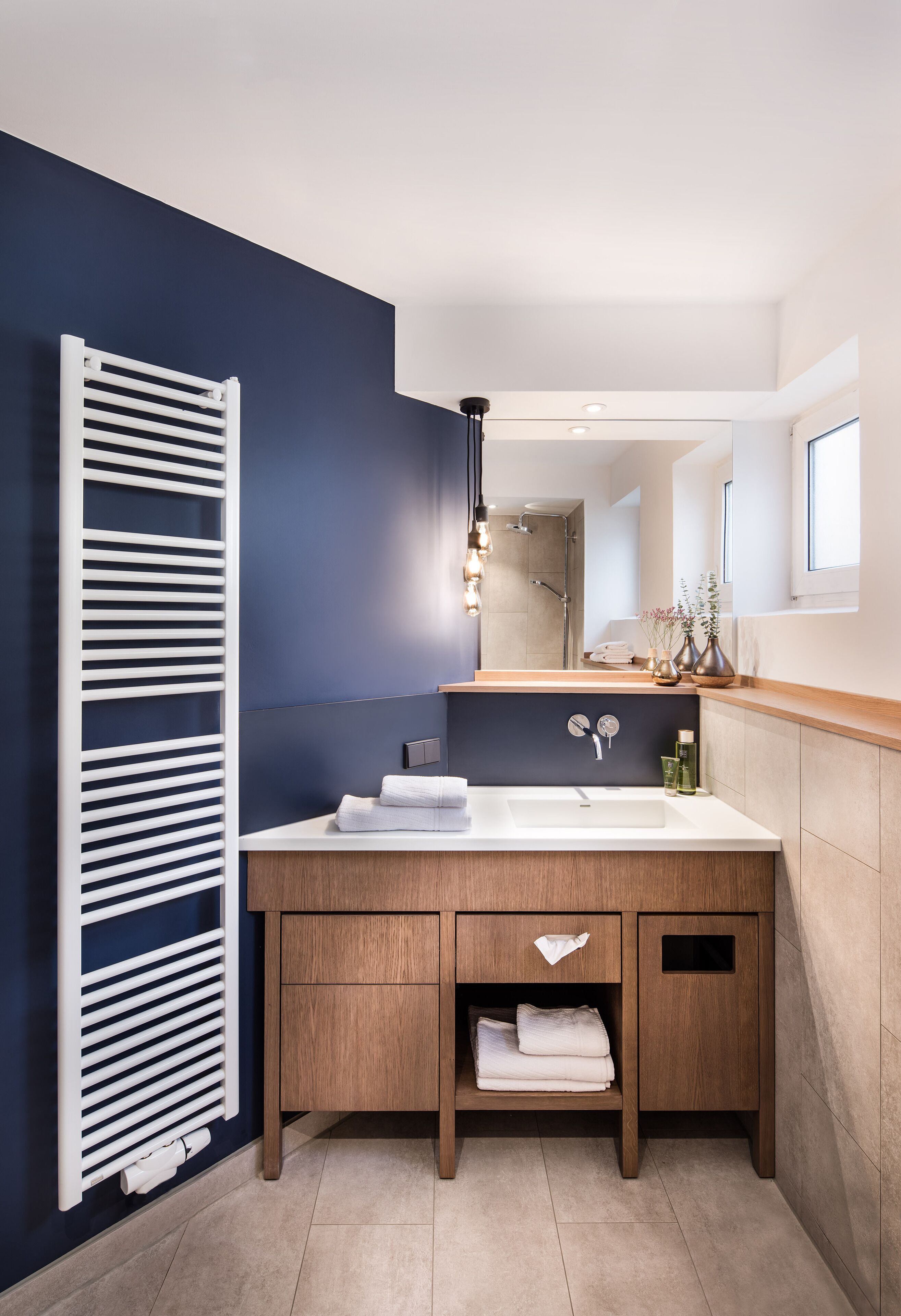 double room, river view | bathroom | eco-friendly toiletries, hair dryer, towels