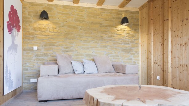 Apartamento de diseño, 2 habitaciones, vistas a la montaña, junto a la montaña | Sala de estar