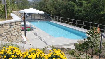 Innenpool, AuĂenpool, Sonnenschirme, LiegestĂŒhle