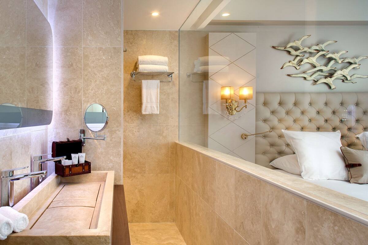 free toiletries, hair dryer, bathrobes, slippers