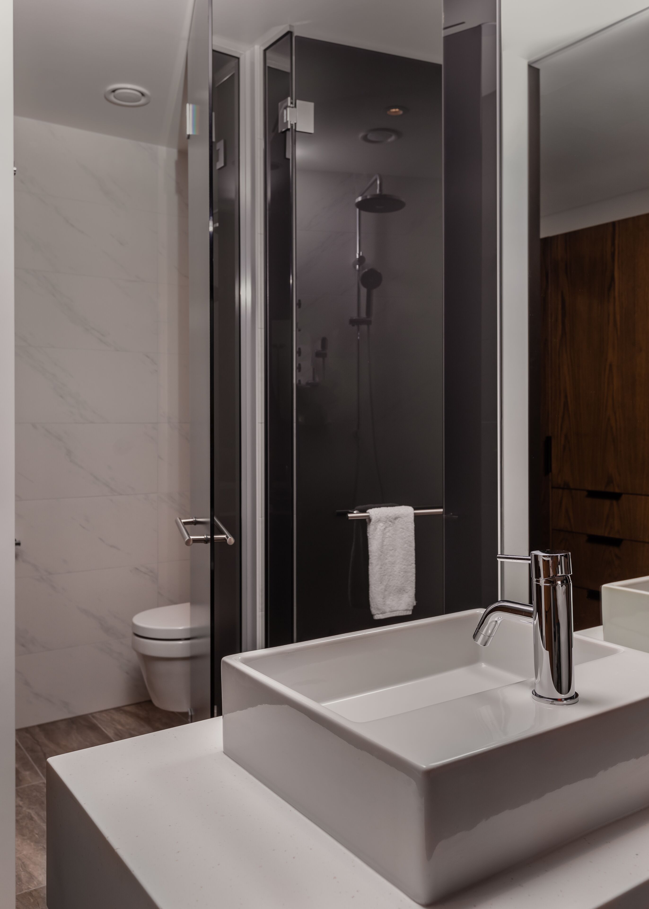 eco-friendly toiletries, hair dryer, towels, soap