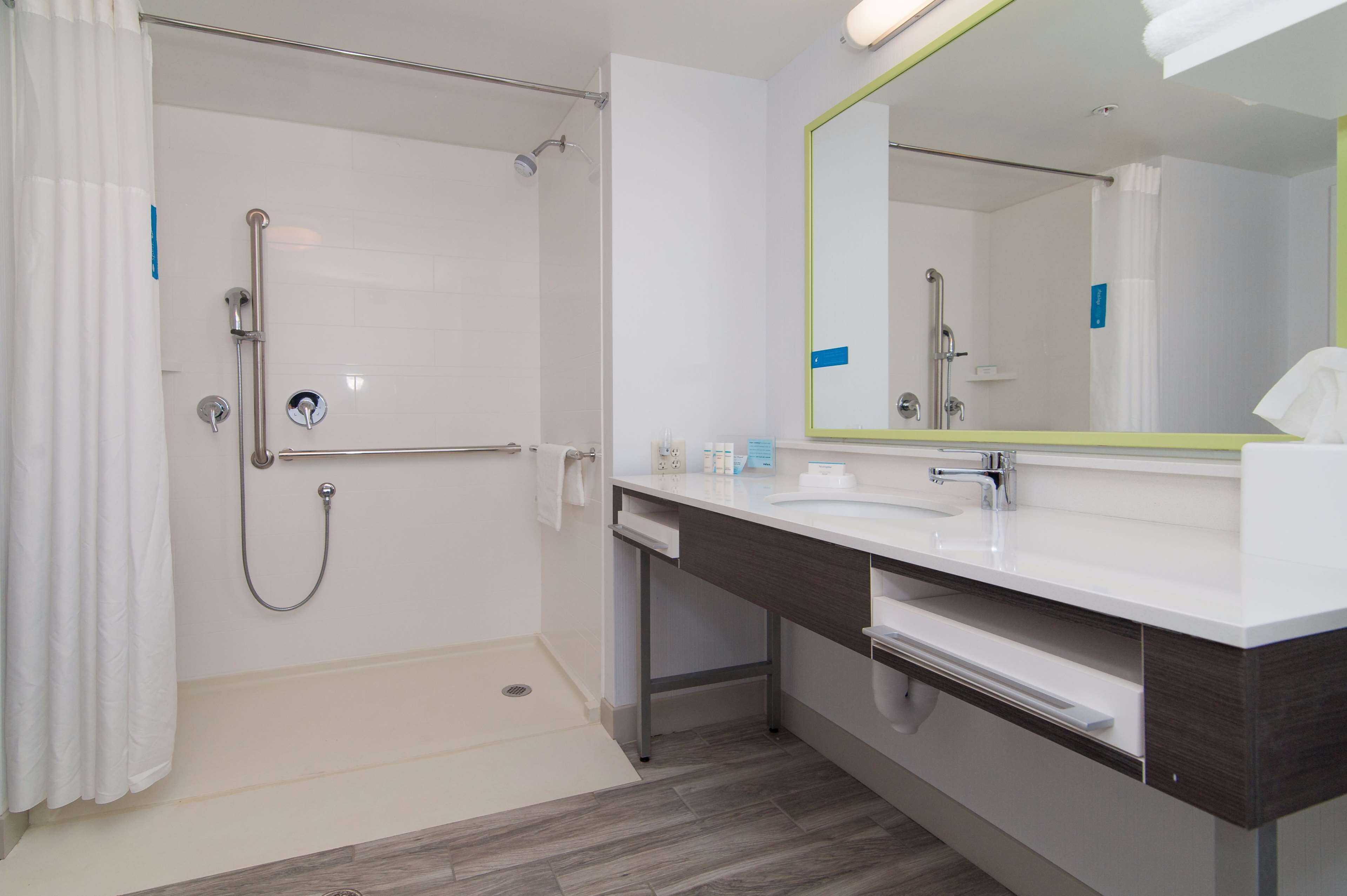 room, 2 queen beds, handicap accessible, non smoking (mobility & hearing, roll-in shower) | bathroom shower