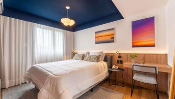 Habitación ejecutiva, 1 cama de matrimonio con sofá cama | Escritorio, cortinas opacas, cunas gratuitas y wifi gratis