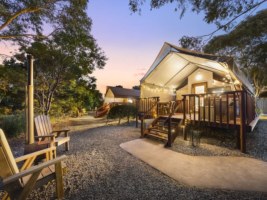 Deluxe-telt - 1 queensize-seng | Terrasse/gårdhave