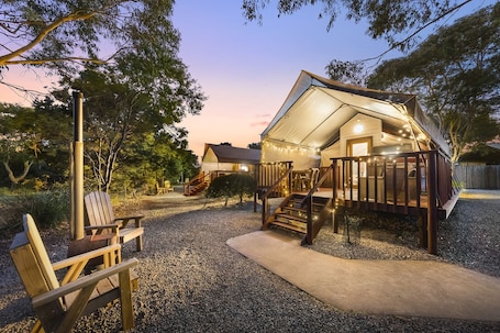 Deluxe Tent, 1 Queen Bed | Terrace/patio. Scamander Sanctuary Holiday Park