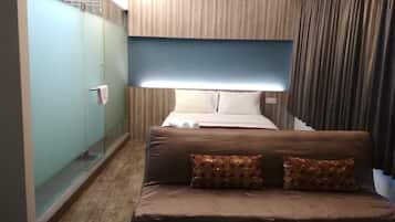 Premium bedding, down duvets, in-room safe, desk
