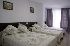 Blackout curtains, iron/ironing board, free cots/infant beds, free WiFi