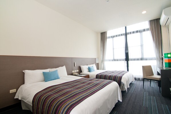 Quadruple Room, 2 Double Beds | Desk, laptop workspace, blackout curtains, free WiFi