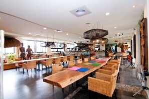 Lunch and dinner served, local cuisine